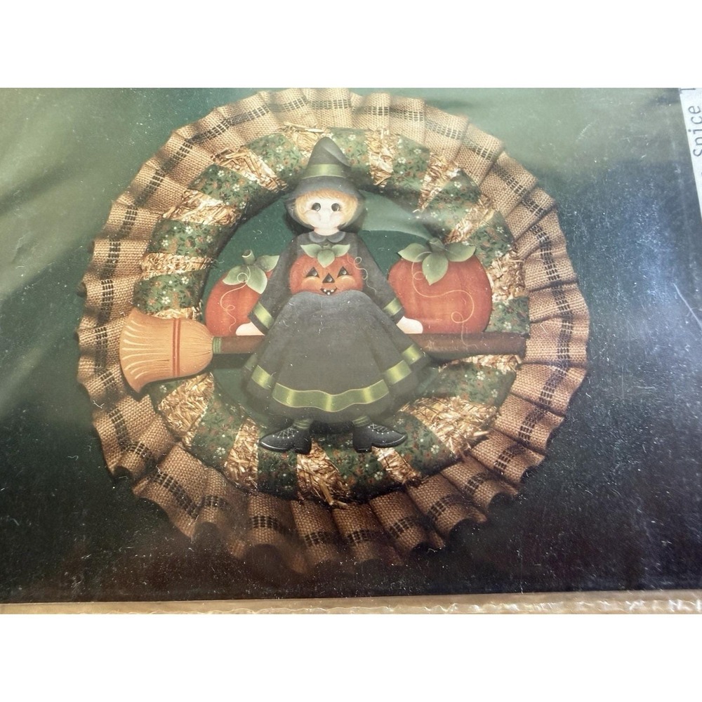 Tolehaven Collection Painting Pattern Packet Halloween Decor Witch Broom Pumpkin